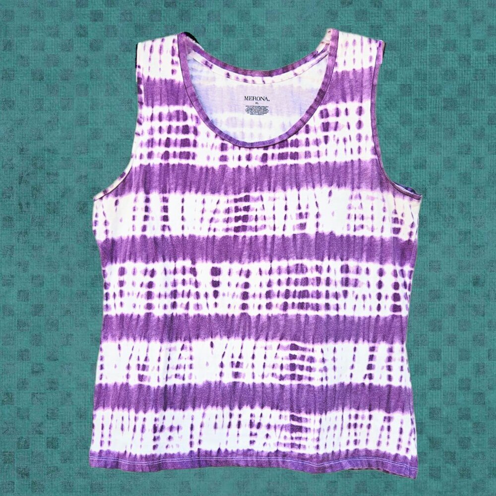 Merona Purple Tie Dye Tank - XL
